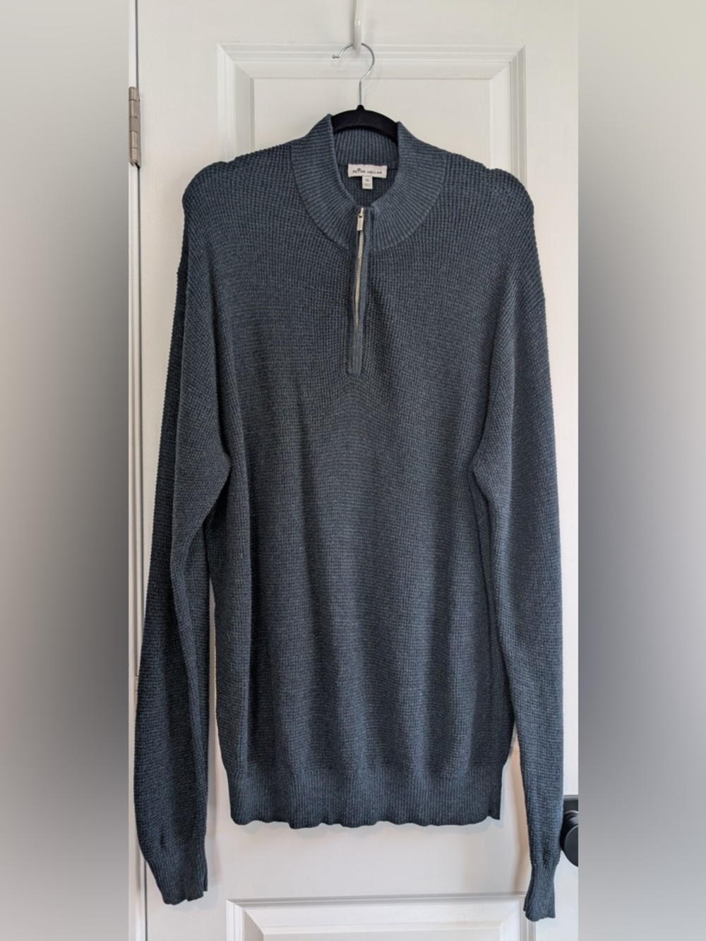 Peter Millar Men's Kitts Twisted 1/4 Zip Balsam Wool Cotton Sweater Sz XL